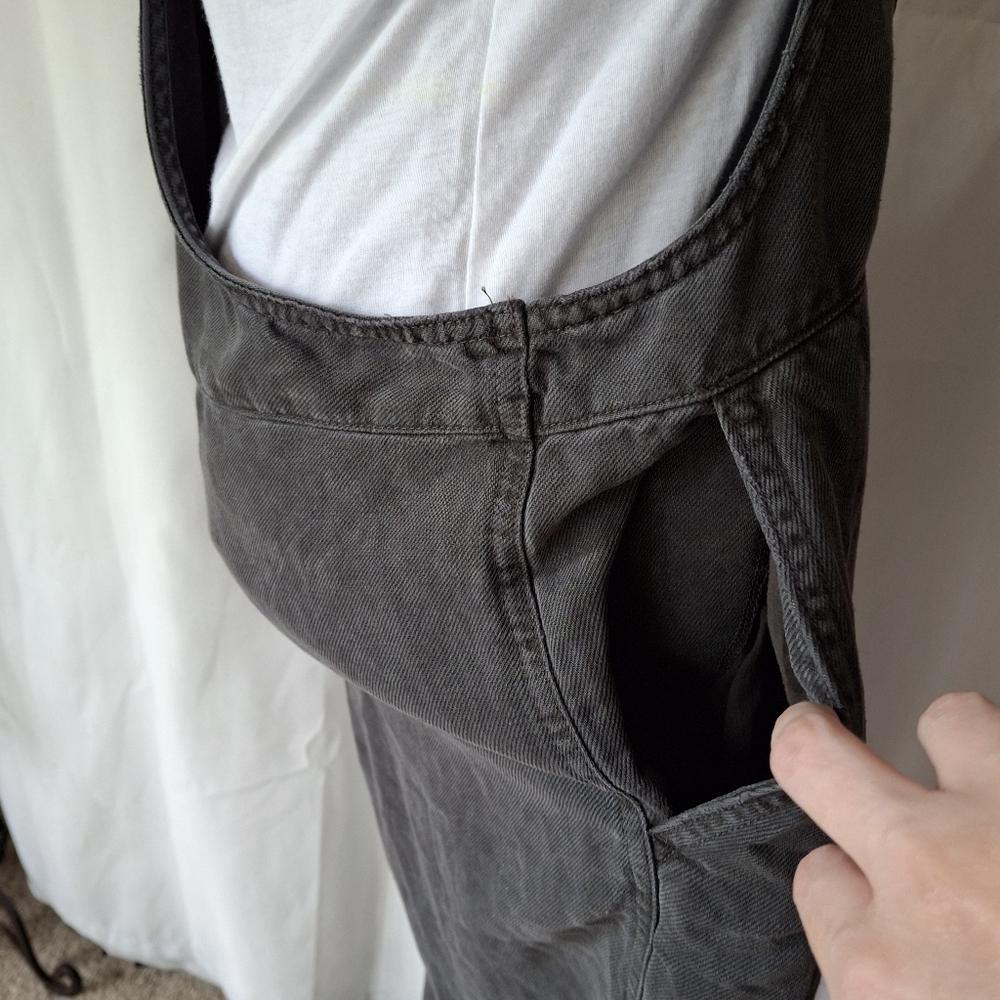Aerie Baggy Gray Linen Overalls Sz M - Picture 5 of 11
